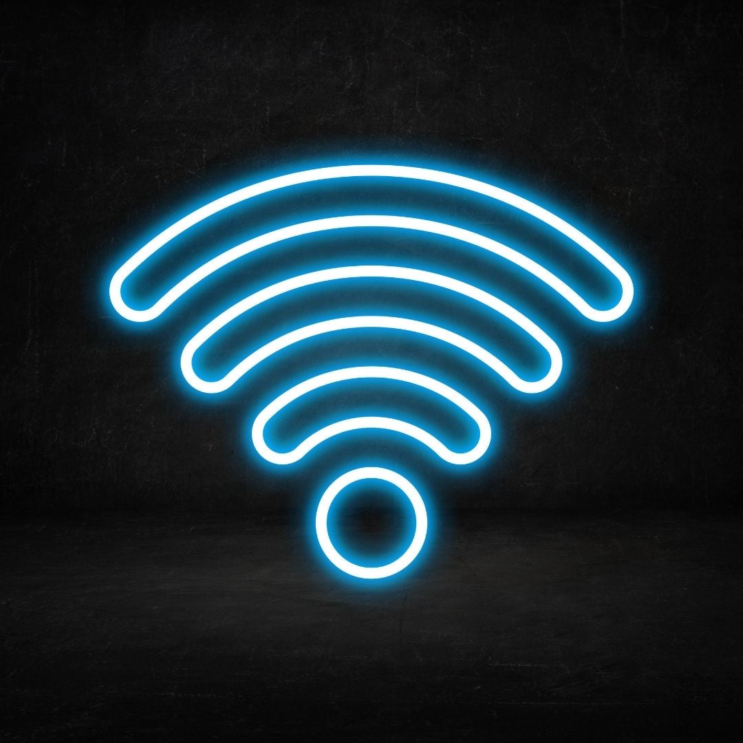 A custom neon light of a wifi signal