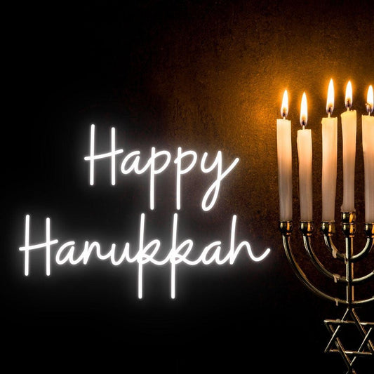 Happy Hanukkah LED Neon Sign - My Neon Lights